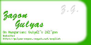 zagon gulyas business card